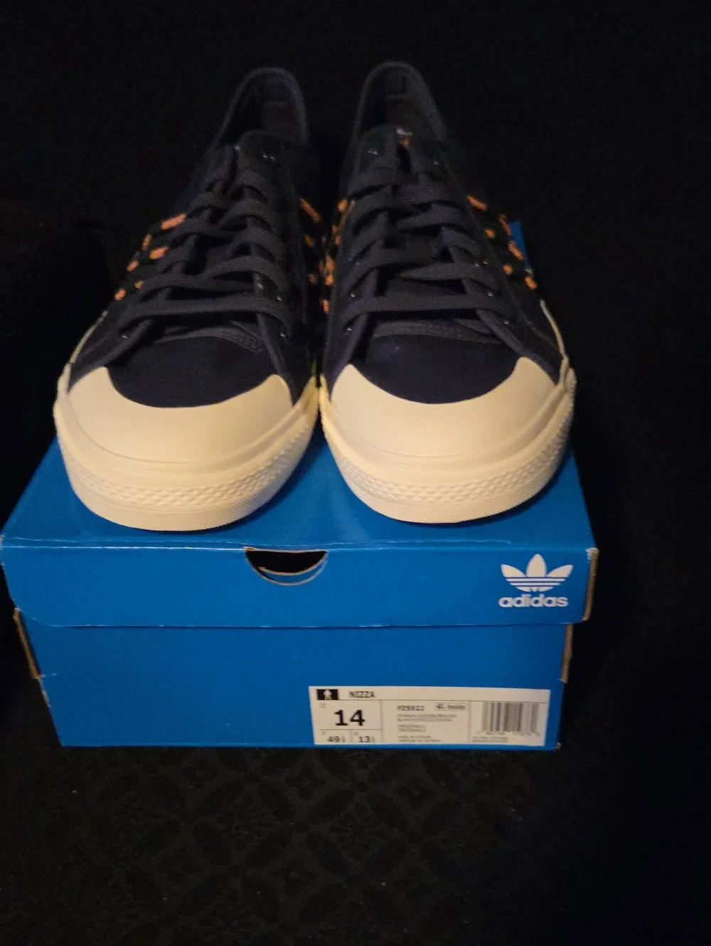 adidas Navy and Cream Low-Top Sneakers for Men